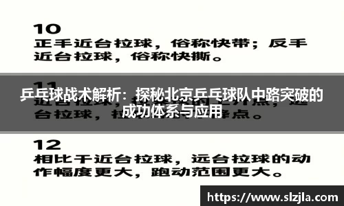 乒乓球战术解析：探秘北京乒乓球队中路突破的成功体系与应用
